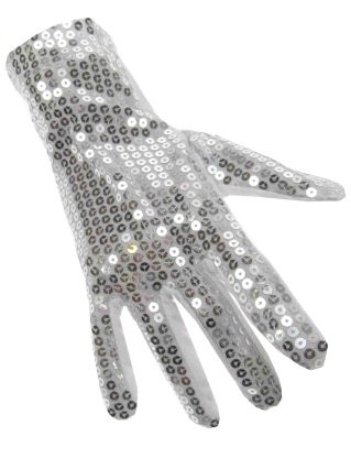 Handschoenen pailletten zilver