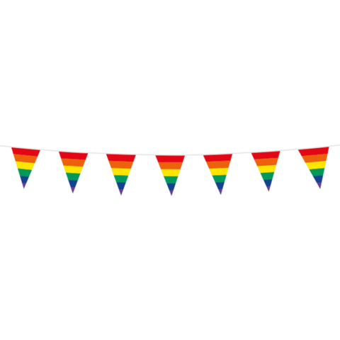 Mini vlaggenlijn regenboog 3m