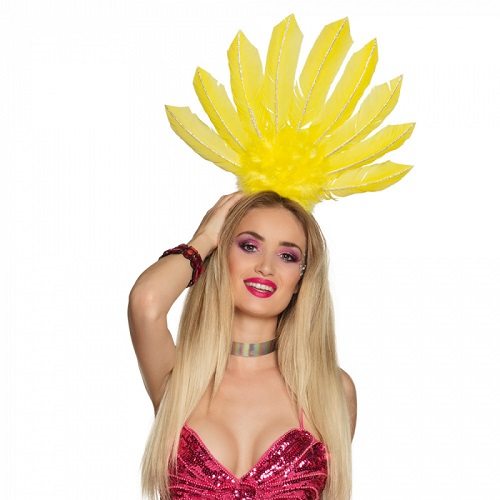 Diadeem veren Samba Geel