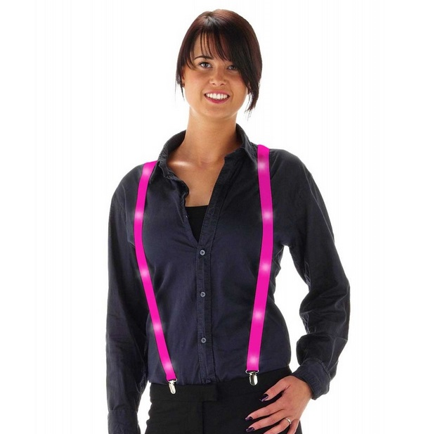 Bretels met LED neon roze