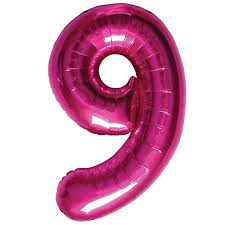 Folieballon cijfer 9 roze 86cm