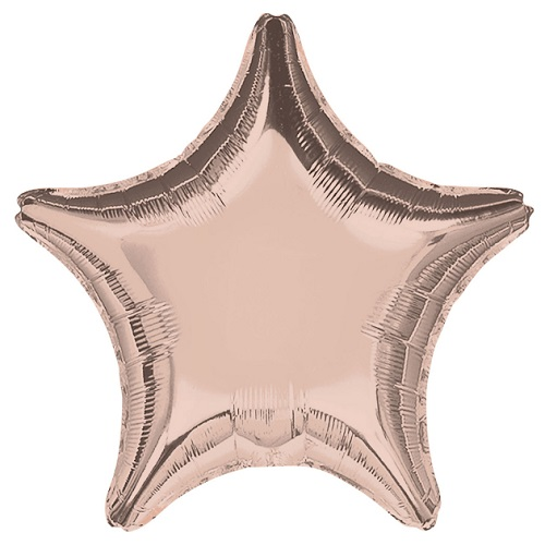 Folieballon ster rosé goud 45cm