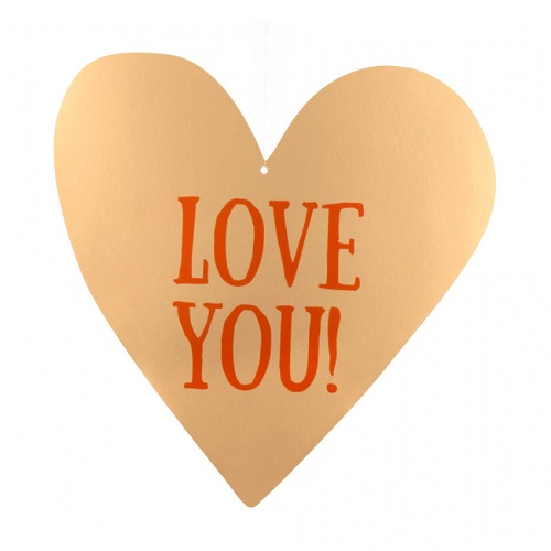 Kartonnen decoratie Love You 30x29cm