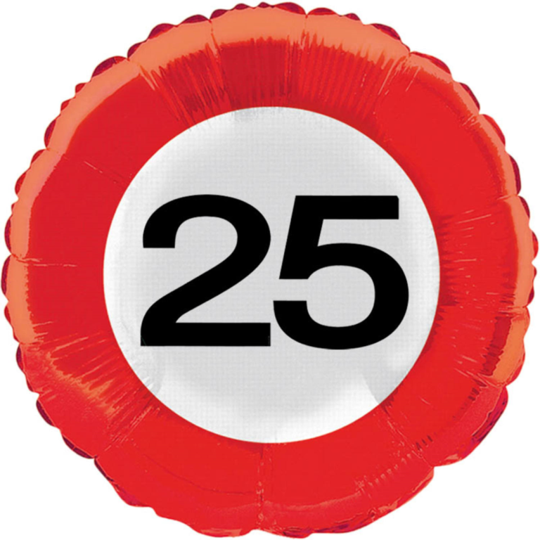 Folieballon verkeersbord 25