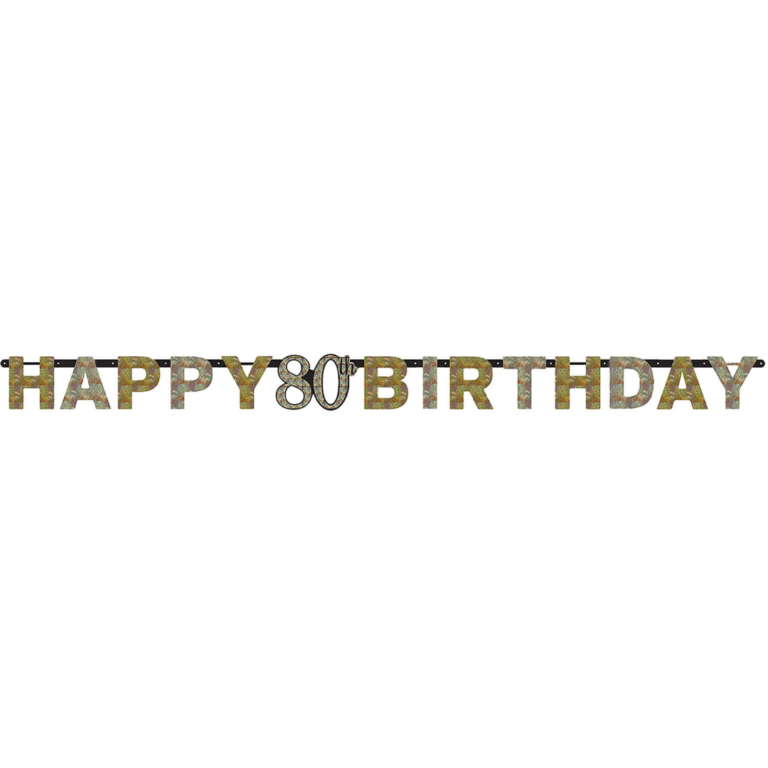 Letterslinger sparkling gold 80 jaar