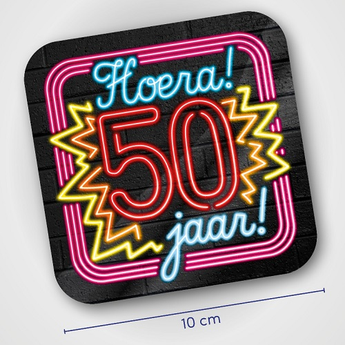 Onderzetters 50 jaar neon