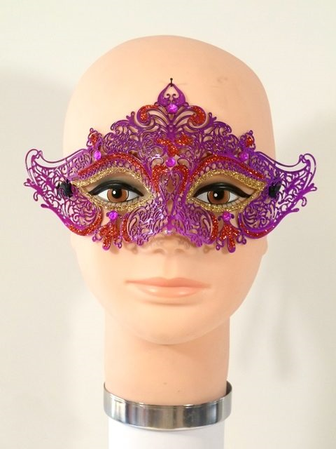 Oogmasker metaal roze