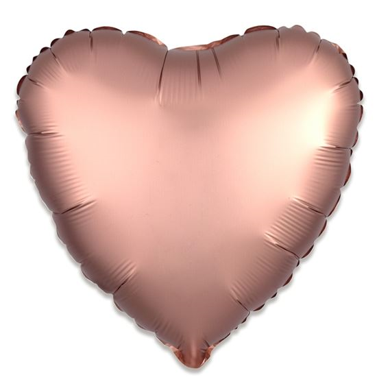 Folieballon hart satin rosékoper 43cm