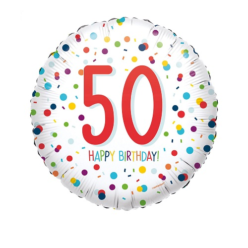 Folieballon confetti happy birthday 50