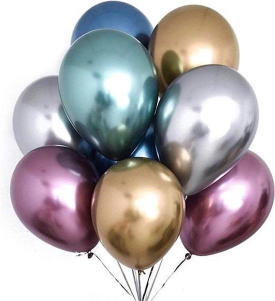 Heliumballon chrome kleuren 30cm per stuk