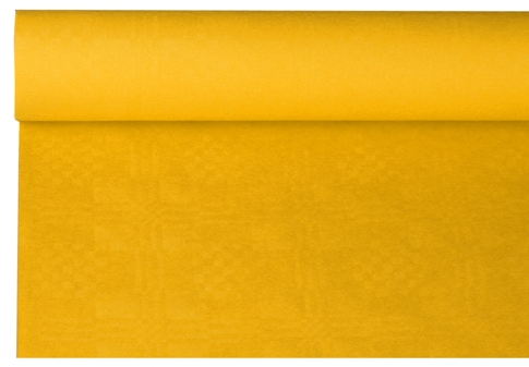 Tafelkleed papier damastprint geel 8m ALLEEN AFHALEN