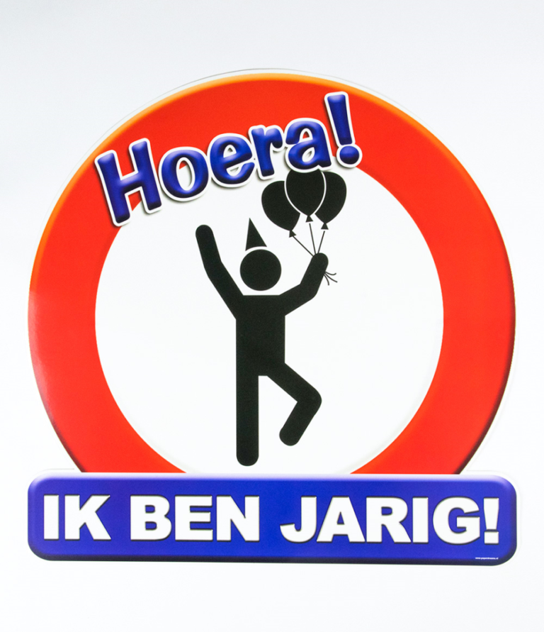 Verkeersbord "ik ben jarig"