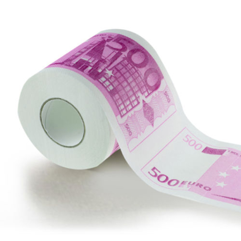 WC papier met euro briefjes van 500