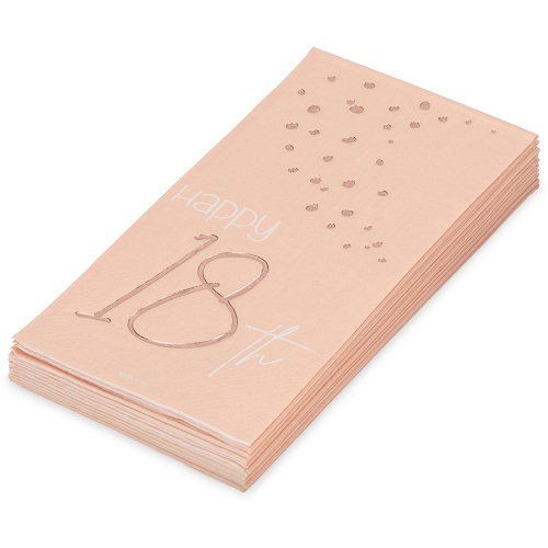 Servetten Elegant Lush Blush 18 jaar 10st