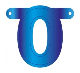 Letterslinger cijfer 0 blauw