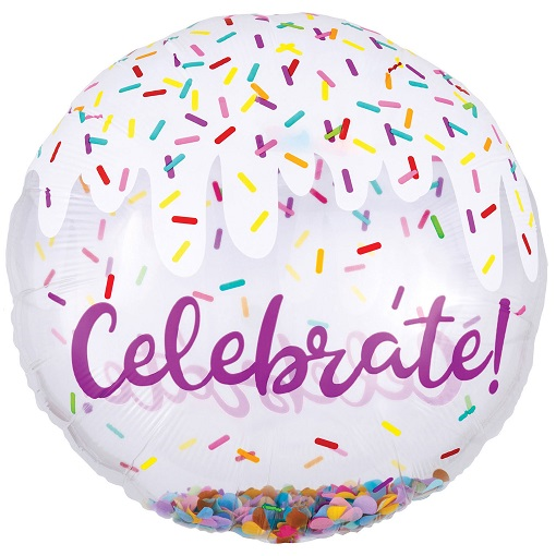 Folieballon jumbo confetti Celebrate 71cm