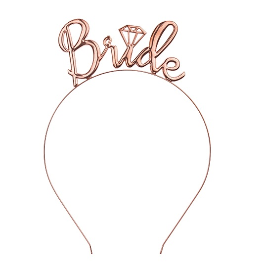 Diadeem bride rosé goud