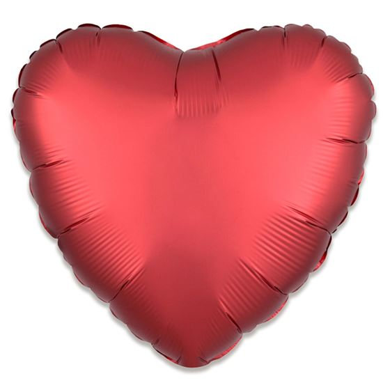 Folieballon hart satin rood 43cm