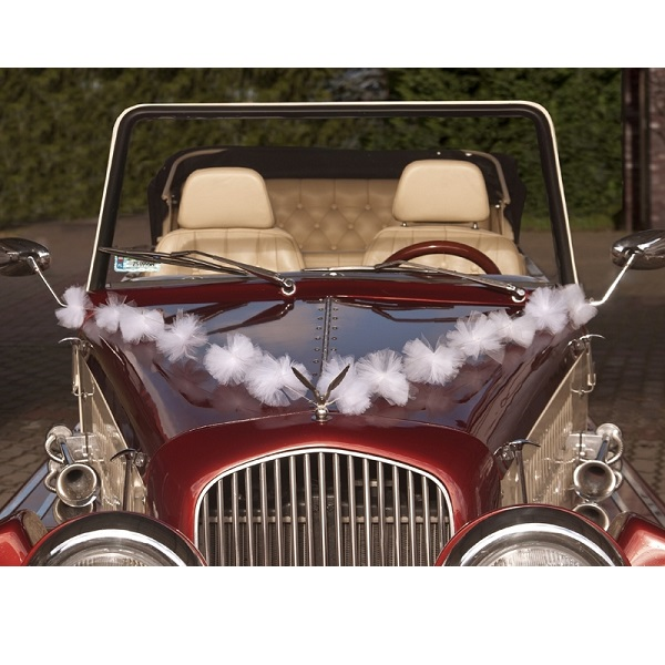 Tule pompom slinger 3 stuks