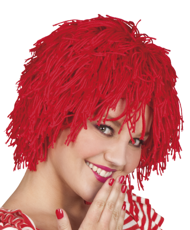 Clownspruik Fuzzy rood