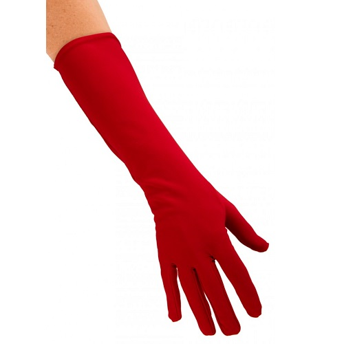 Handschoenen nylon rood lang