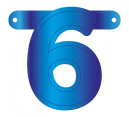 Letterslinger cijfer 6 blauw