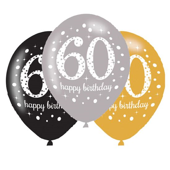 Ballonnen 60 jaar sparkling gold