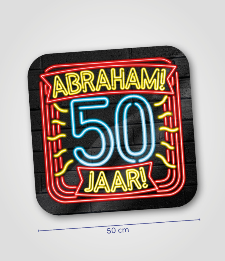 Neon huldeschild Abraham
