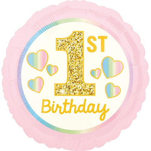 Folieballon 1st birthday girl