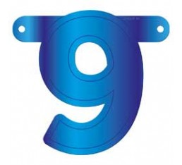 Letterslinger cijfer 9 blauw