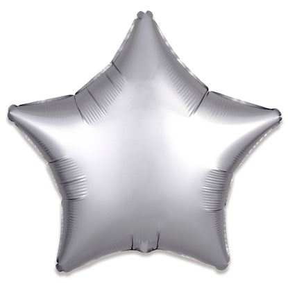 Folieballon ster satin Platina 48cm