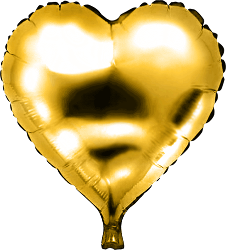 Folieballon hart goud 45cm