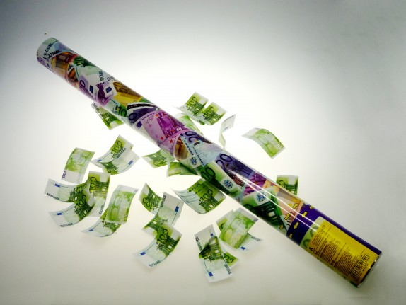 Confetti shooter money groot 60cm