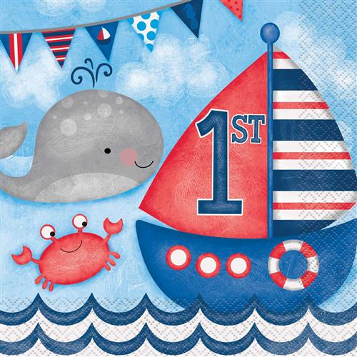 Servetten 1st birthday nautical