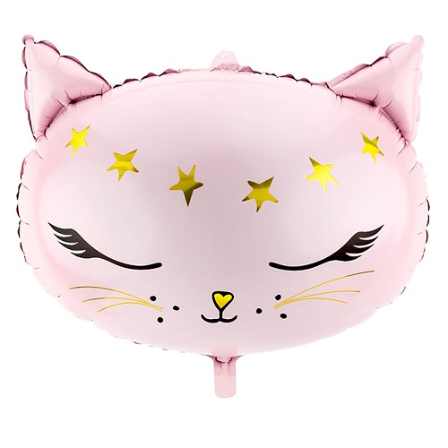 Folieballon poes roze 48 x 36cm