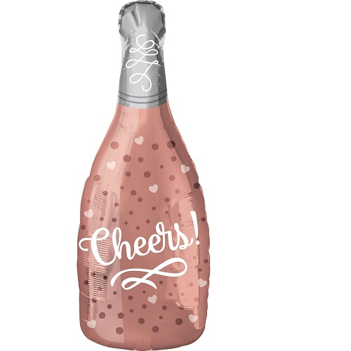 Folieballon cheers rosé bottle 66cm