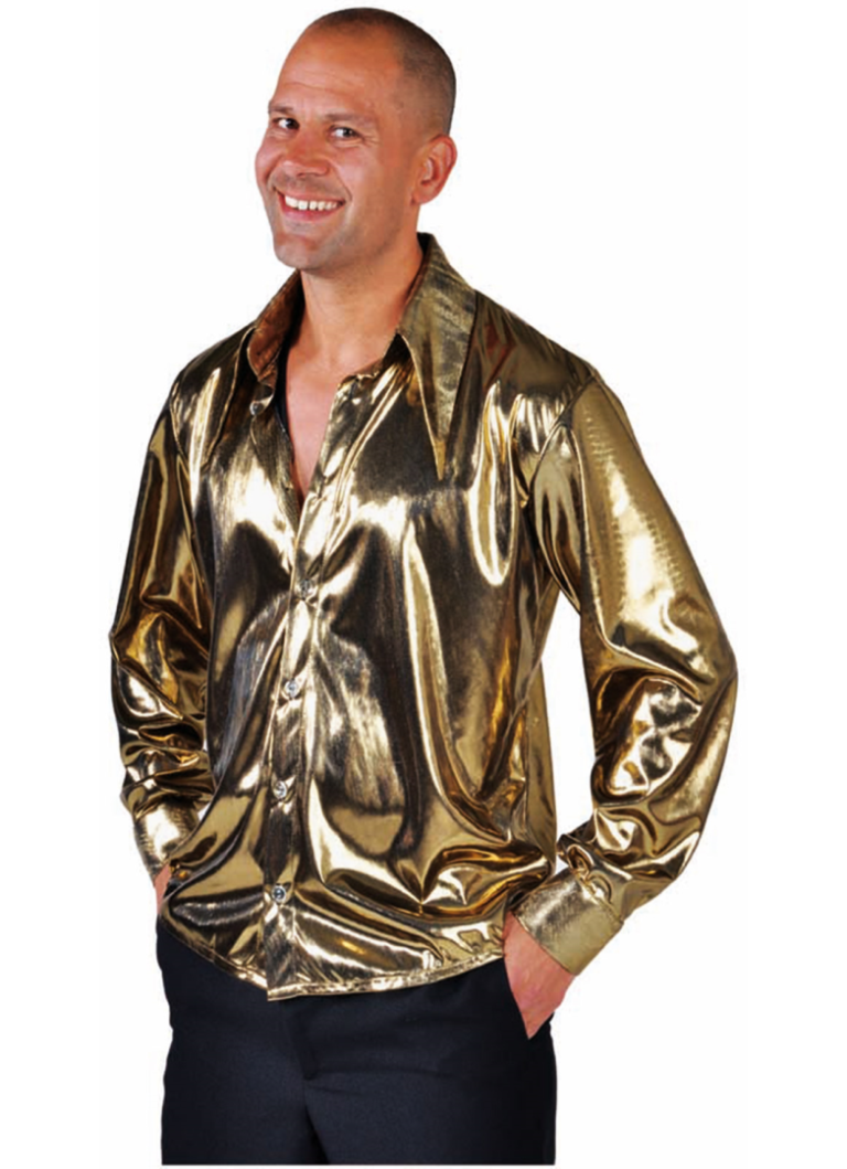 Disco blouse glimmend goud