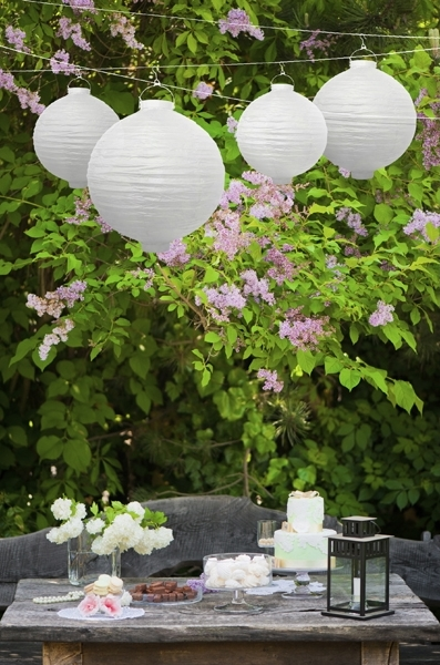 Lampion met licht wit 20cm