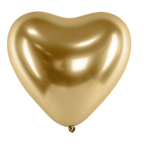 Hart ballonnen chrome goud 10st