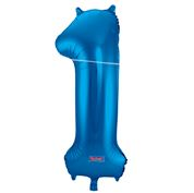 Folieballon cijfer 1 Blauw 86cm