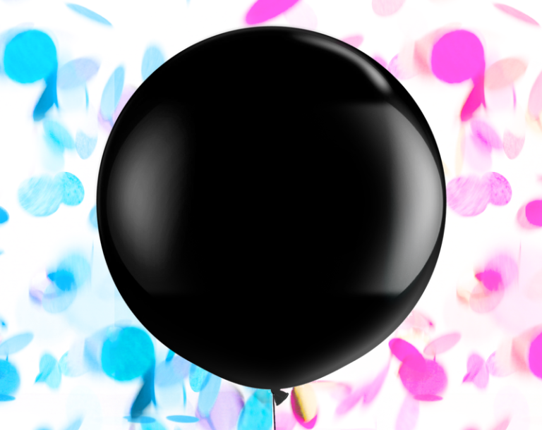 Gender reveal confetti ballon met helium