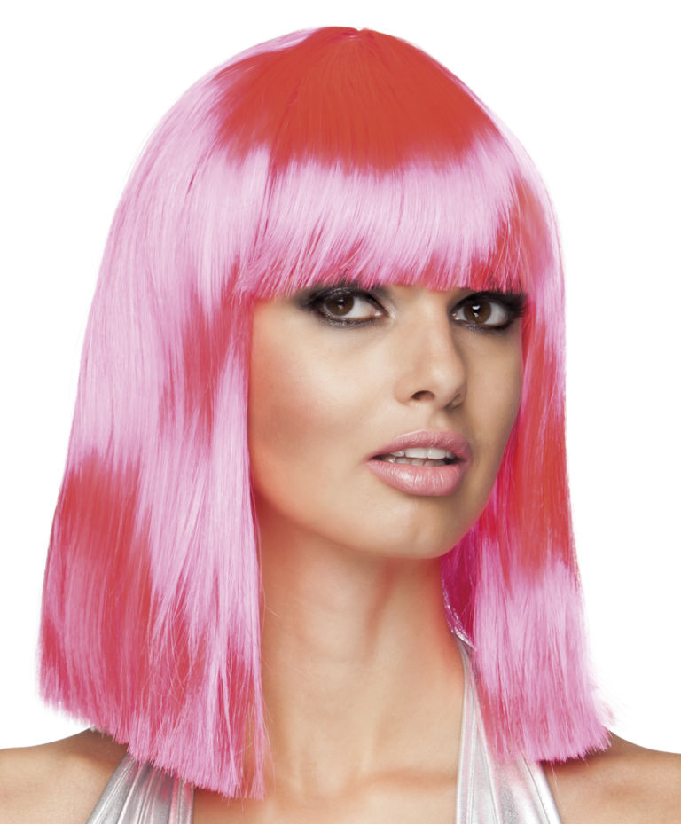 Pruik Dance neon roze