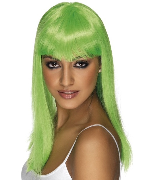 Glamourama pruik neon groen