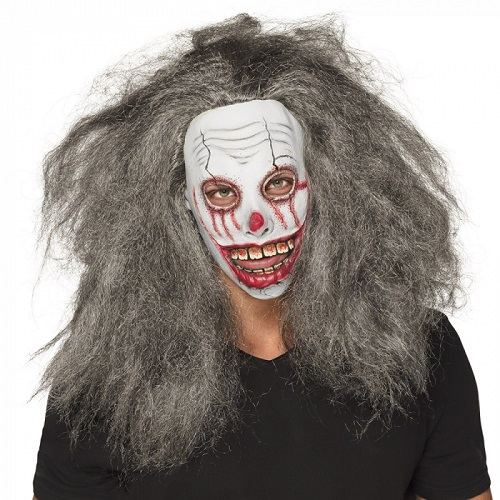 Masker zombieclown met haar