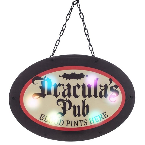 Uithangbord Dracula's pub met licht