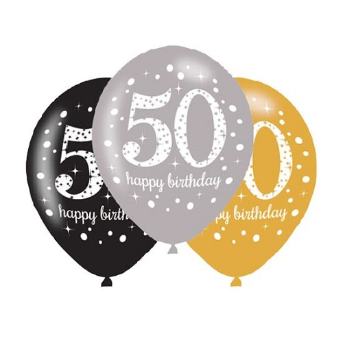 Ballonnen 50 jaar sparkling gold