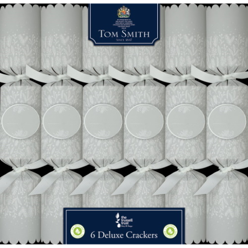 6 st. Christmas Crackers Deluxe Traditional white 14 inch XALTS2704