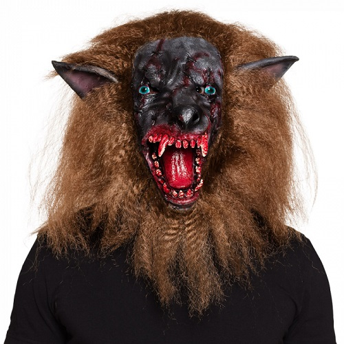 Masker Bebloede weerwolf met haar