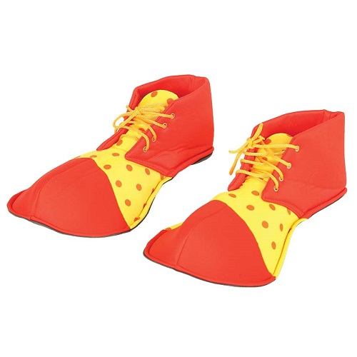 Clownsschoenen stof rood/geel