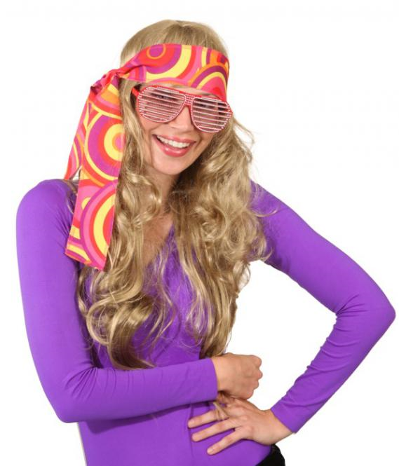 Hoofdband hippie crazy oranje